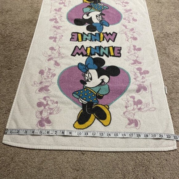 Vintage Disney Minnie Bath Towel Love Hearts 100% Cotton 39X23" Cannon USA - Picture 6 of 8